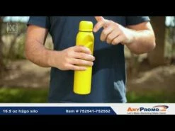 Promotional 16.9 Oz H2go Silo - Powder - Matte Black