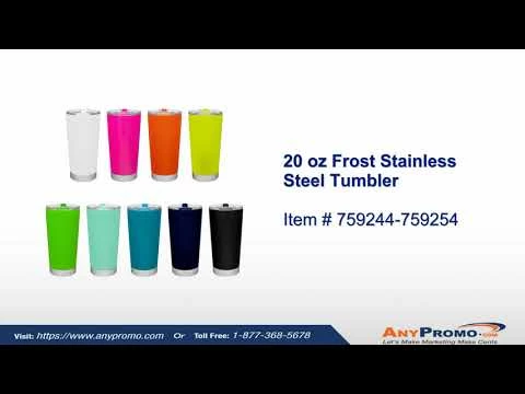 Promotional 20 Oz Frost Stainless Steel Tumbler - Neon Orange 3 Promotional 20 Oz Frost Stainless Steel Tumbler - Neon Orange