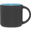 Promotional 14 Oz Minolo Mug - Matte Black - Sky Blue -cup shop v1 368