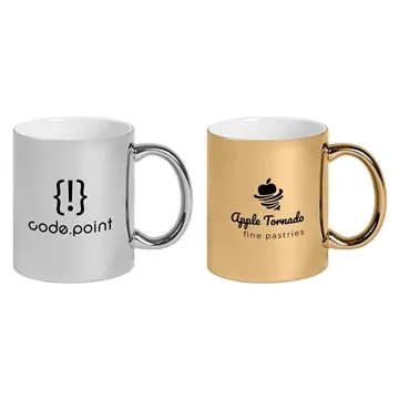 Promotional Deco - 11 Oz Metallic Ceramic Mug 3 Promotional Deco - 11 Oz Metallic Ceramic Mug