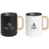 Promotional Vancouver - 15 Oz Stainless Steel Double Wall Mug With Bamboo Handle - Laser -cup shop v1 413