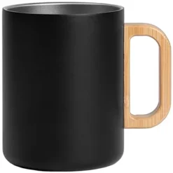 Promotional Vancouver - 15 Oz Stainless Steel Double Wall Mug With Bamboo Handle - Laser -cup shop v1 414