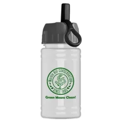 Promotional UpCycle - Mini 16 Oz RPET Sports Bottle With Ring Straw Lid -cup shop v12 50