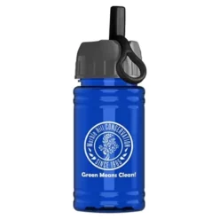 Promotional UpCycle - Mini 16 Oz RPET Sports Bottle With Ring Straw Lid -cup shop v12 52
