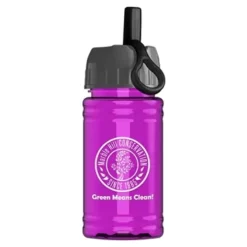 Promotional UpCycle - Mini 16 Oz RPET Sports Bottle With Ring Straw Lid -cup shop v12 54