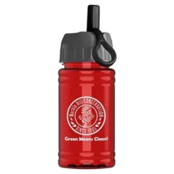 Promotional UpCycle - Mini 16 Oz RPET Sports Bottle With Ring Straw Lid -cup shop v12 55
