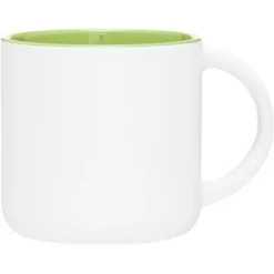 Promotional 14 Oz Minolo Mug - Matte White - Lime