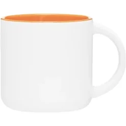 Promotional 14 Oz Minolo Mug - Matte White - Orange