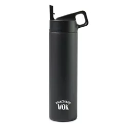Promotional MiiR® Vacuum Insulated Wide Mouth Leakproof Straw Lid Bottle - 20 Oz - Black Powder