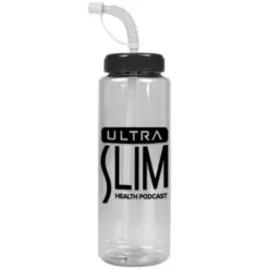 Promotional The Guzzler - 32 Oz Transparent Bottle With Straw Lid