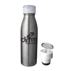 Promotional Stainless Silhouette Bluetooth Ear Bud Bottle