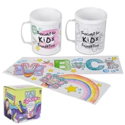 Promotional 8 Oz Coloring Mugs With 3 Different Design Pages
