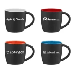 Promotional Zanzibar - 12 Oz Matte Black Ceramic Mug With ColorPop