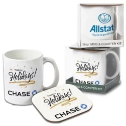 Promotional Mug With Hard Coaster Gift Set