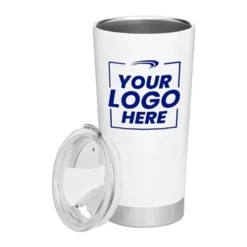 Promotional 20 Oz Frost Stainless Steel Tumbler - White