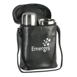 Promotional Leatherette Tumbler/Vacuum Bottle Set