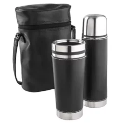 Promotional Leatherette Tumbler/Vacuum Bottle Set -cup shop v9 147